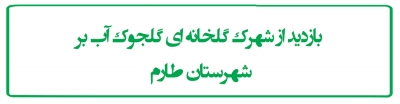 بازدید از  شهرک گلخانه ای گلجوک آب بر شهرستان طارم